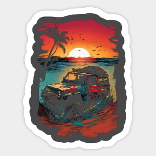 Jeep in The Beach Sticker